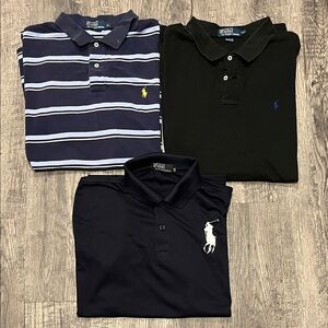 Ralph Lauren Polo Trio - Black, Navy, Striped